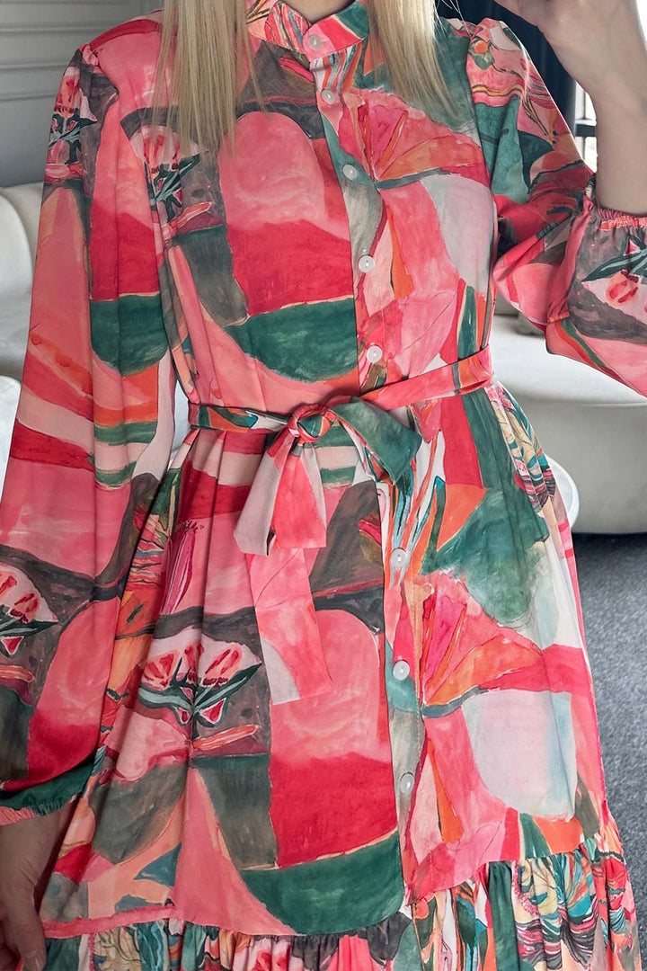BNG Women Patterned Hijab Dress Green 522 - Northbrook