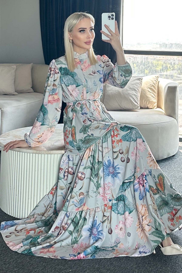 BNG Women Patterned Hijab Dress Çağla 527 - Miranda de Ebro