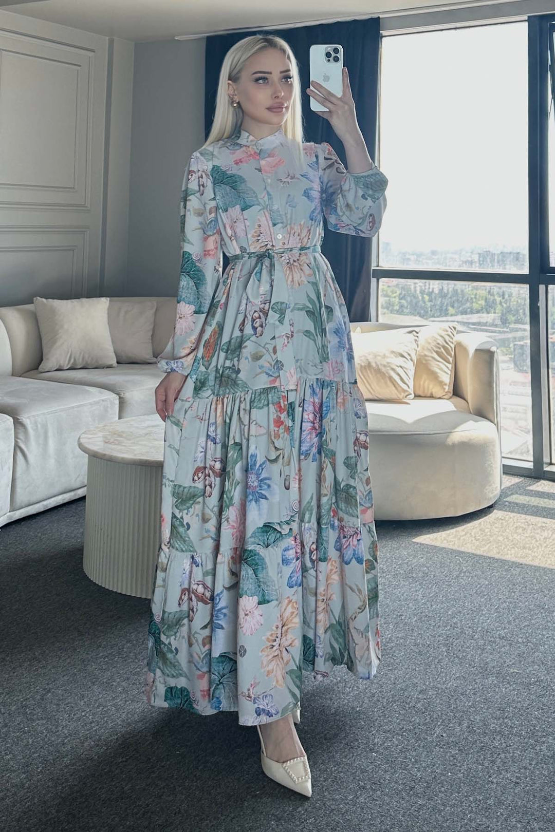 BNG Women Patterned Hijab Dress Çağla 527 - Miranda de Ebro