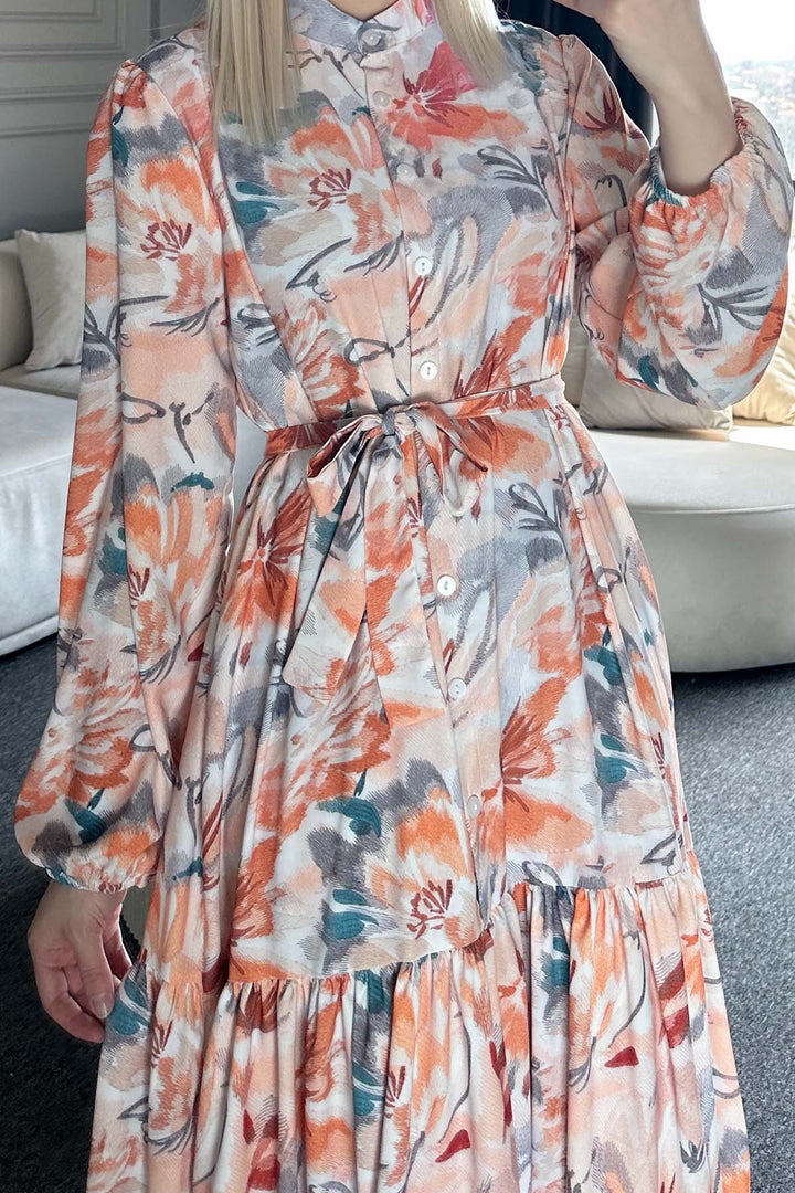 BNG Women Patterned Hijab Dress Terracotta 531 - Walkden