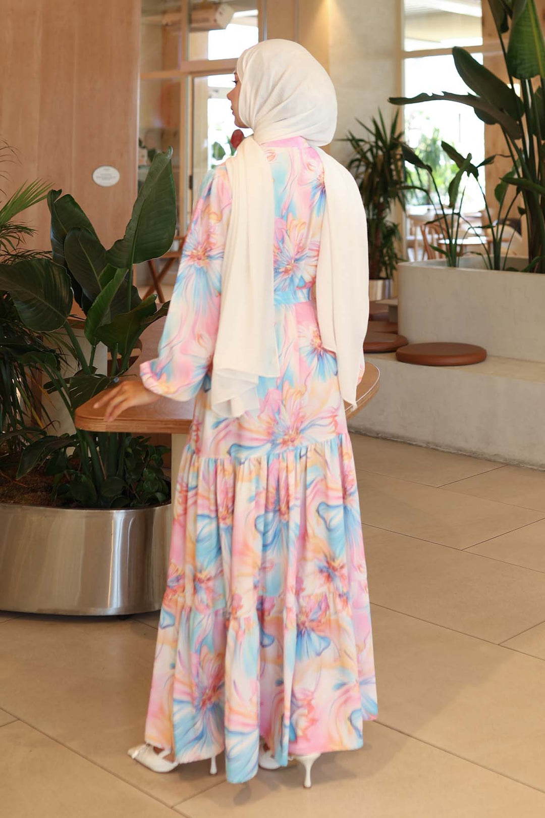 BNG Women Patterned Hijab Dress Mustard 560 - Leverkusen