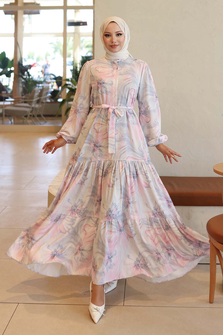 BNG Women Patterned Hijab Dress Pink 560 - Foothill Farms