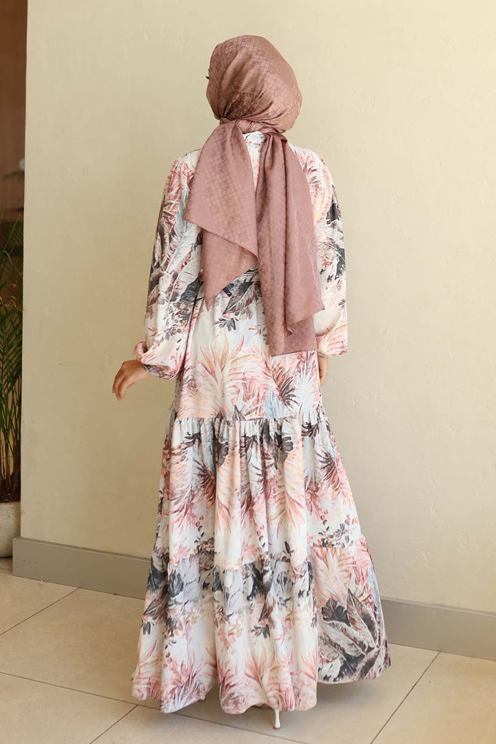 BNG Women Patterned Hijab Dress Powder 566 - Apex