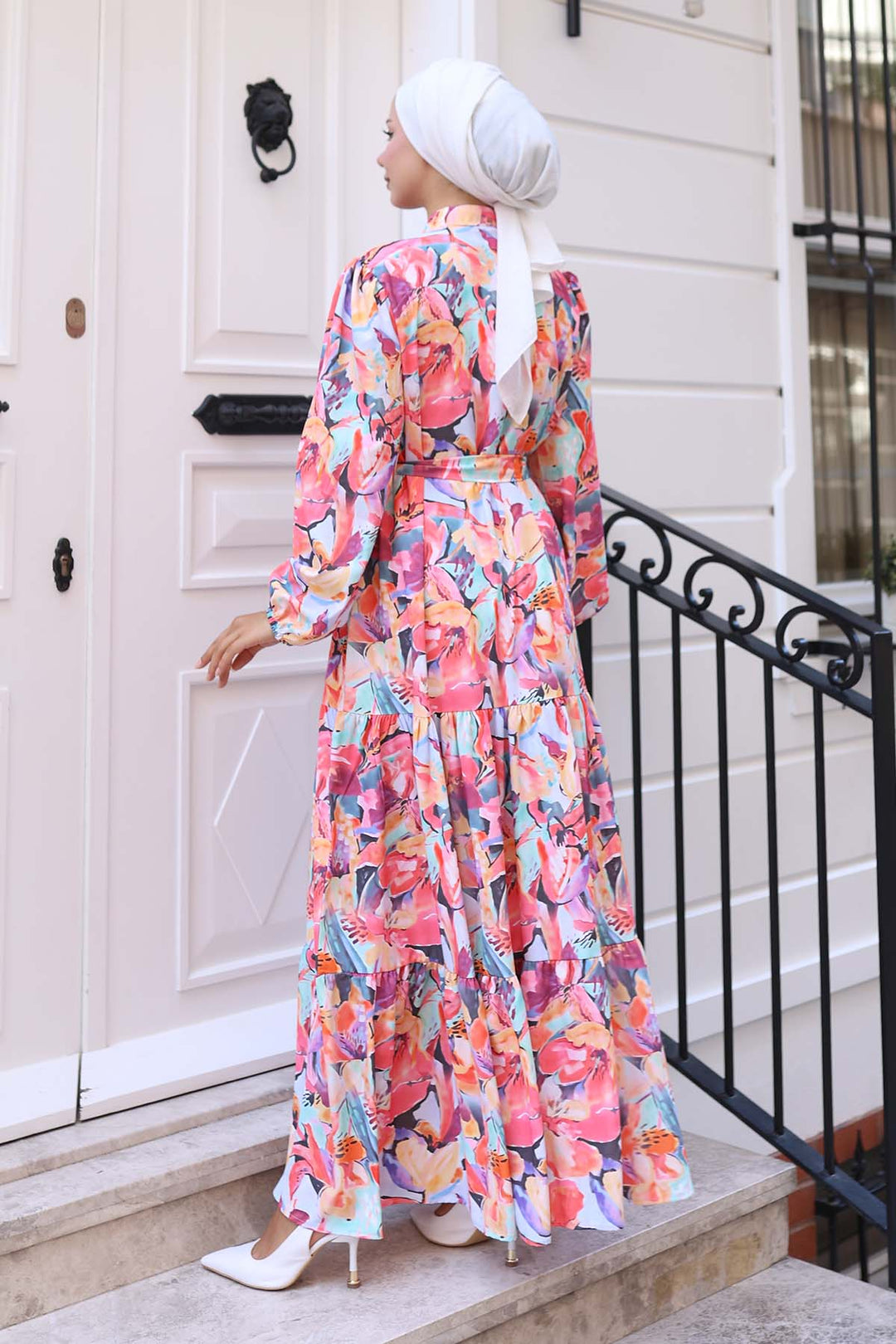 BNG Women Patterned Hijab Dress Fuchsia 569 - Saint-Jean-sur-Richelieu