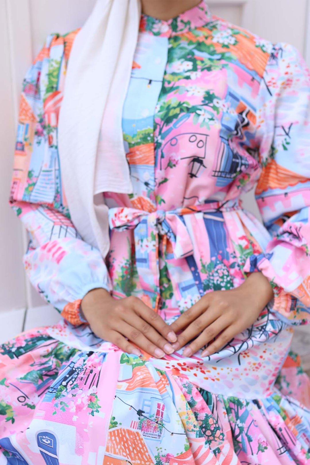 BNG Women Patterned Hijab Dress Lilac 569 - Arezzo