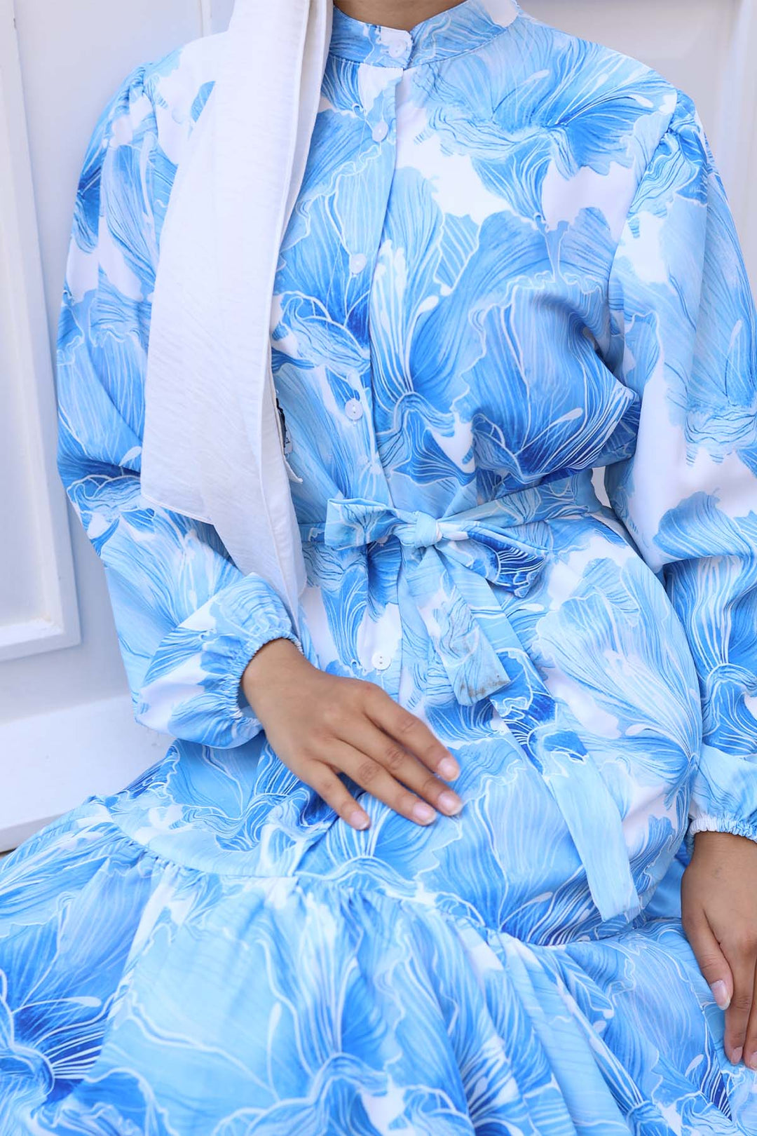 BNG Women Patterned Hijab Dress Blue 570 - Carol Stream