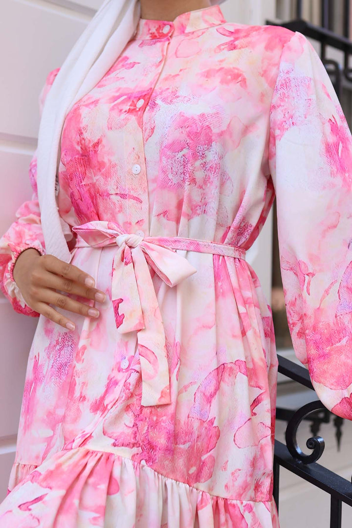 BNG Women Patterned Hijab Dress Pink 570 - Siegburg