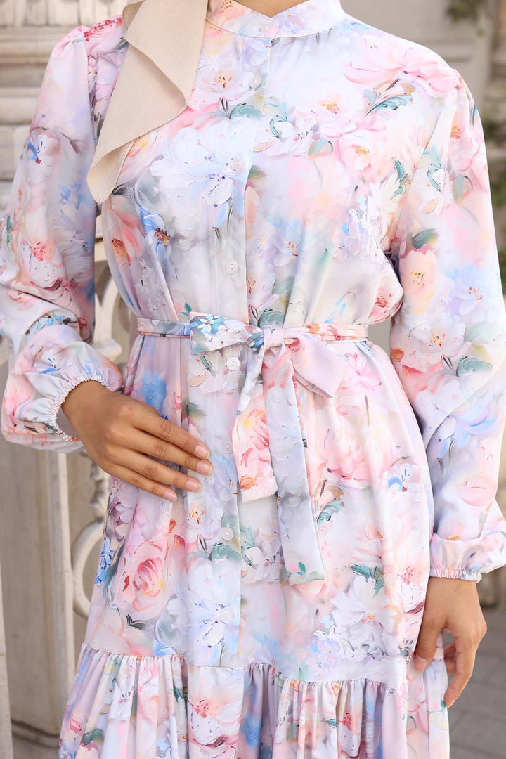 BNG Women Patterned Hijab Dress Powder 570 - Bethesda