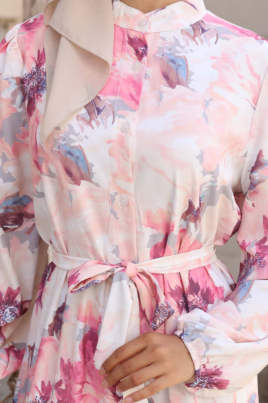 BNG Women Patterned Hijab Dress Rose Pink 572 - Portsmouth