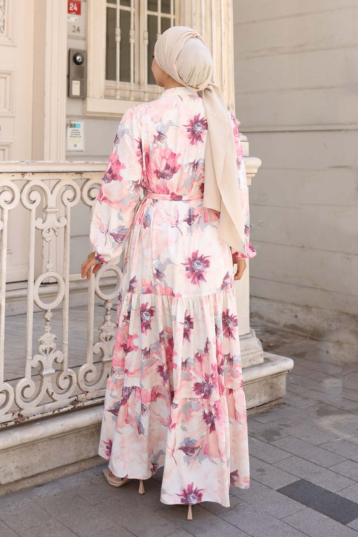 BNG Women Patterned Hijab Dress Rose Pink 572 - Portsmouth