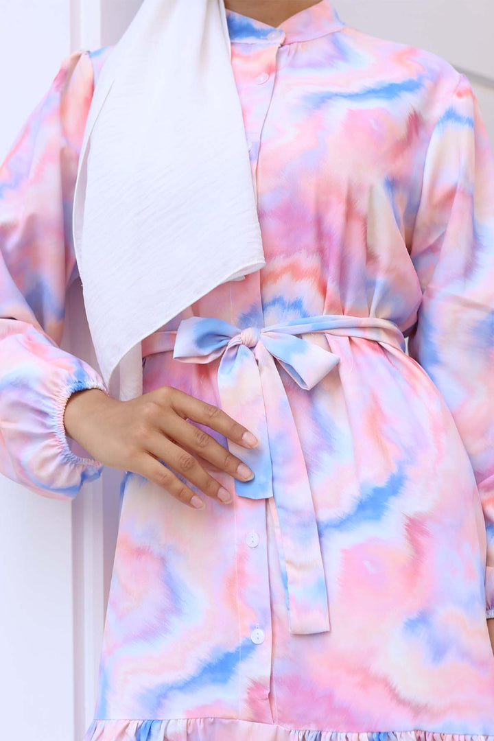 BNG Women Patterned Hijab Dress Blue 573 - West Haven