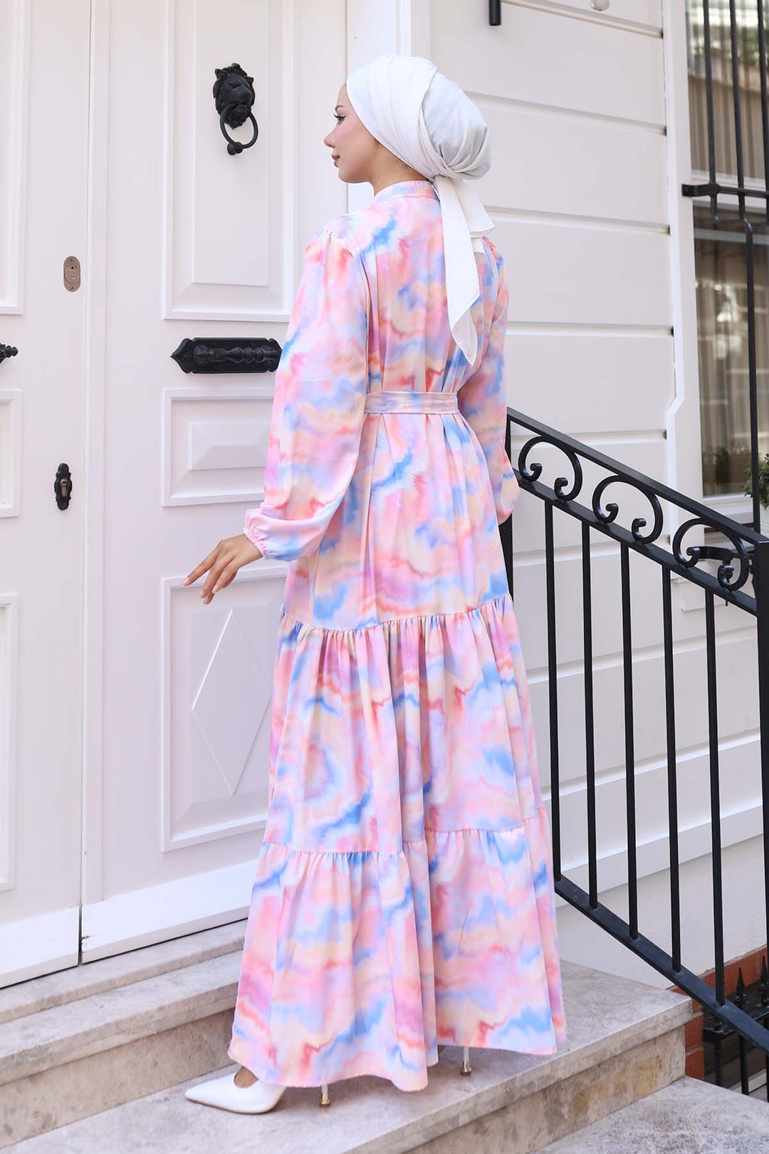 BNG Women Patterned Hijab Dress Blue 573 - West Haven