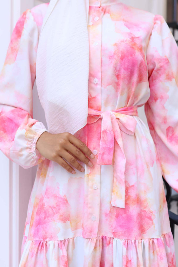 BNG Women Patterned Hijab Dress Pink 573 - Ciudad Obregón