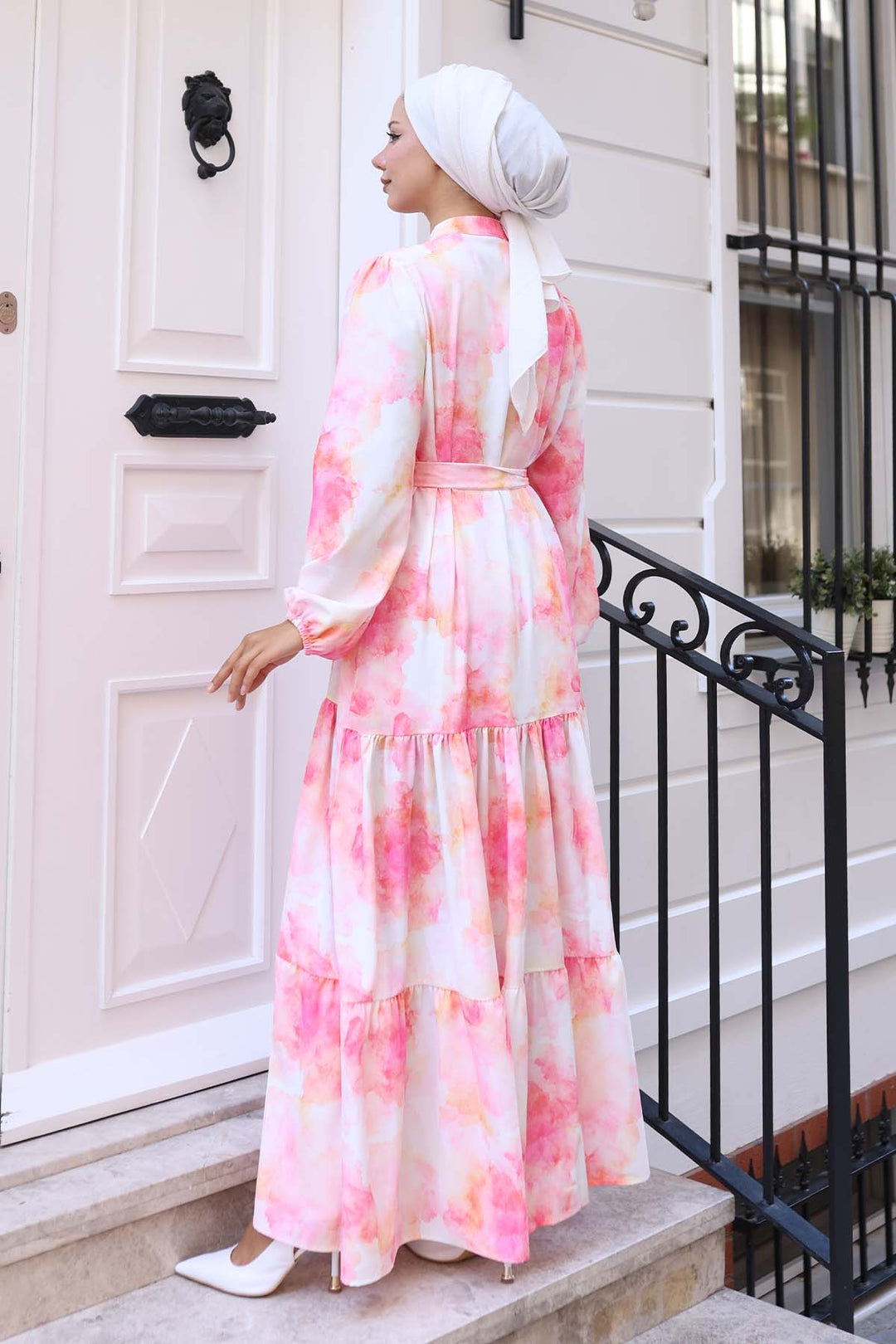 BNG Women Patterned Hijab Dress Pink 573 - Ciudad Obregón