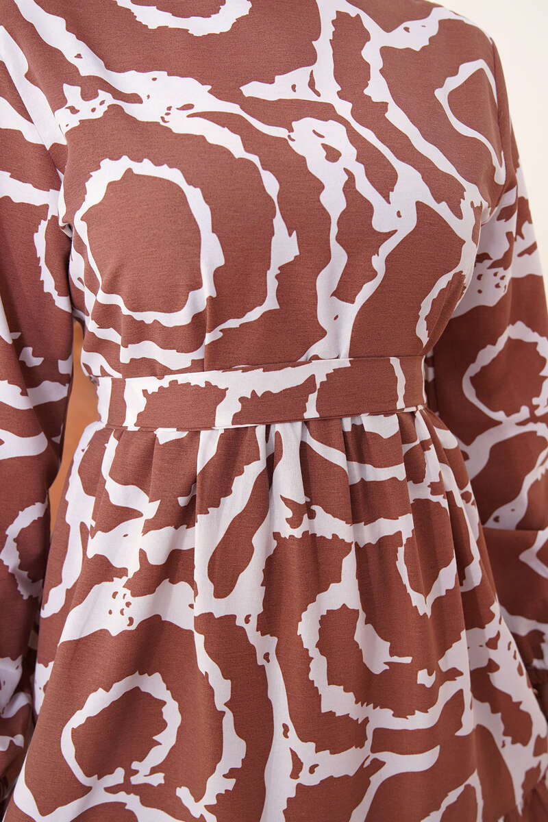 BNG Women Patterned Hijab Dress Brown - Clermont