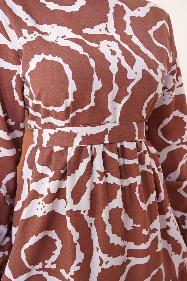 BNG Women Patterned Hijab Dress Brown - Clermont