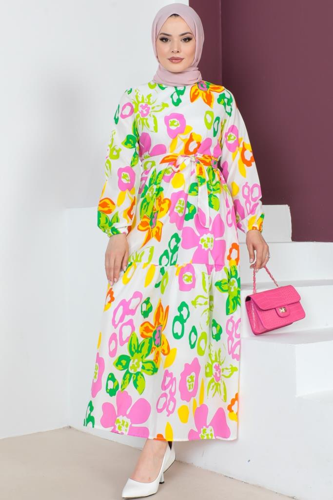 BNG Women Patterned Hijab Dress Fuchsia - Clermont