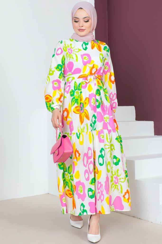 BNG Women Patterned Hijab Dress Fuchsia - Clermont