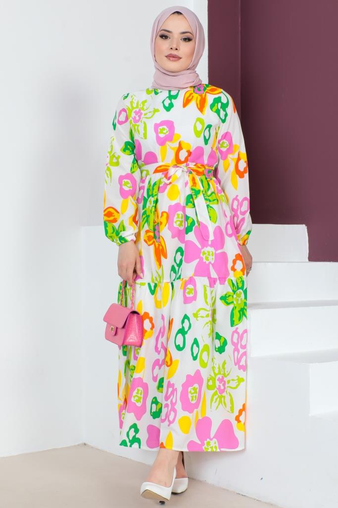 BNG Women Patterned Hijab Dress Fuchsia - Clermont