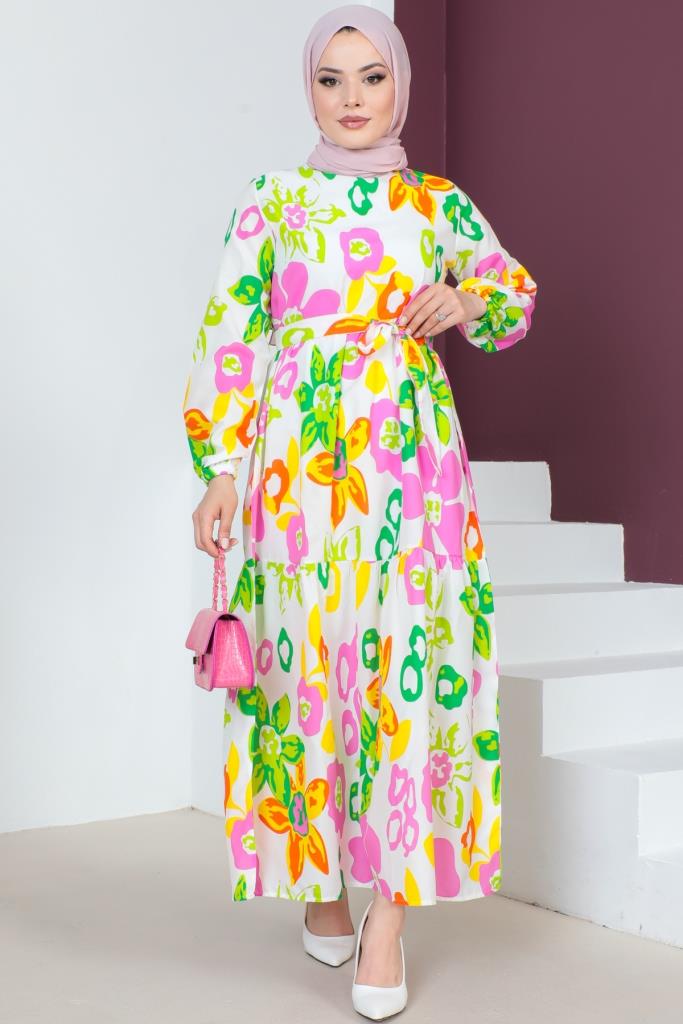 BNG Women Patterned Hijab Dress Fuchsia - Clermont