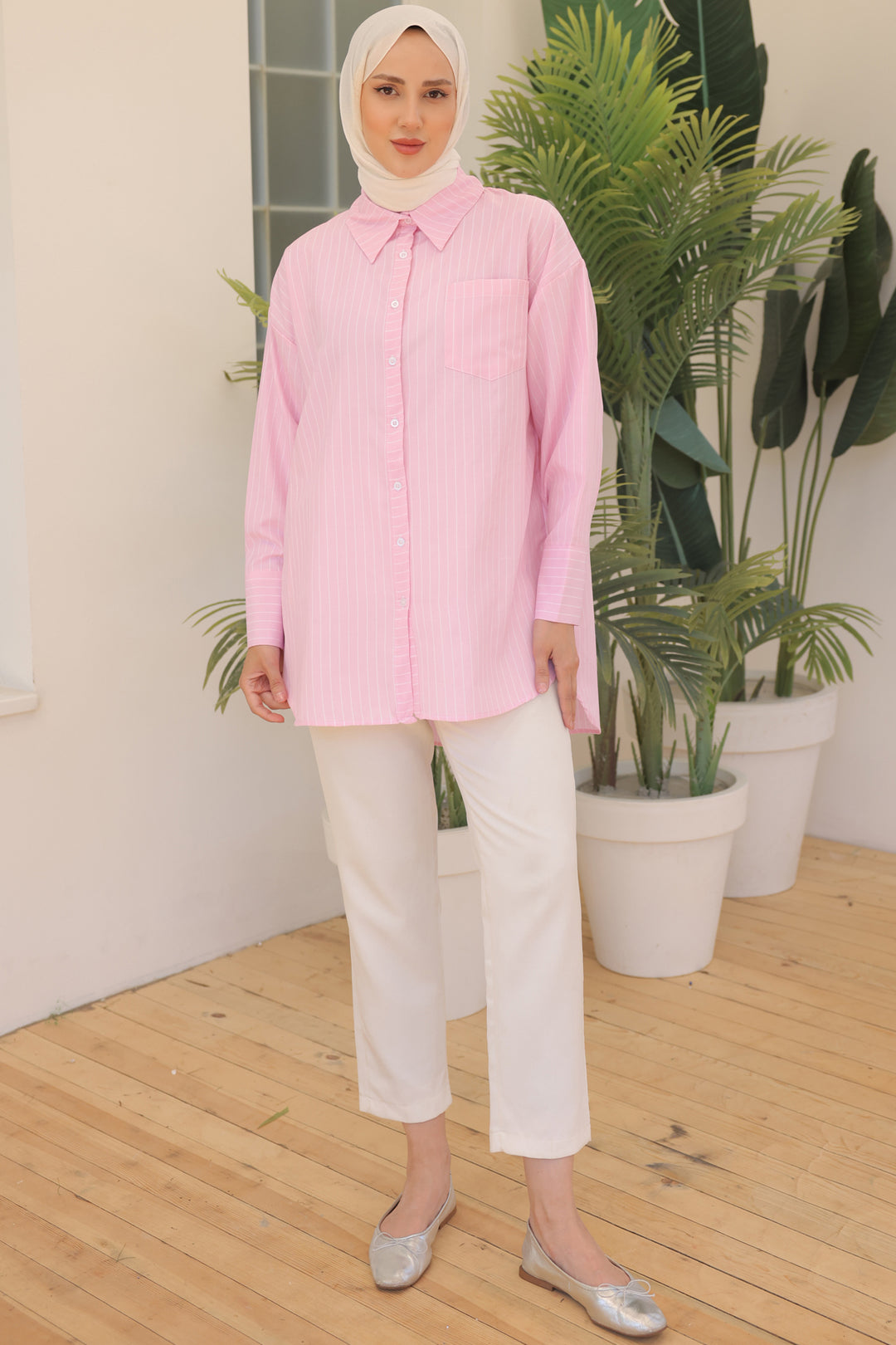 BNG Women Striped Shirt Pink - Clermont