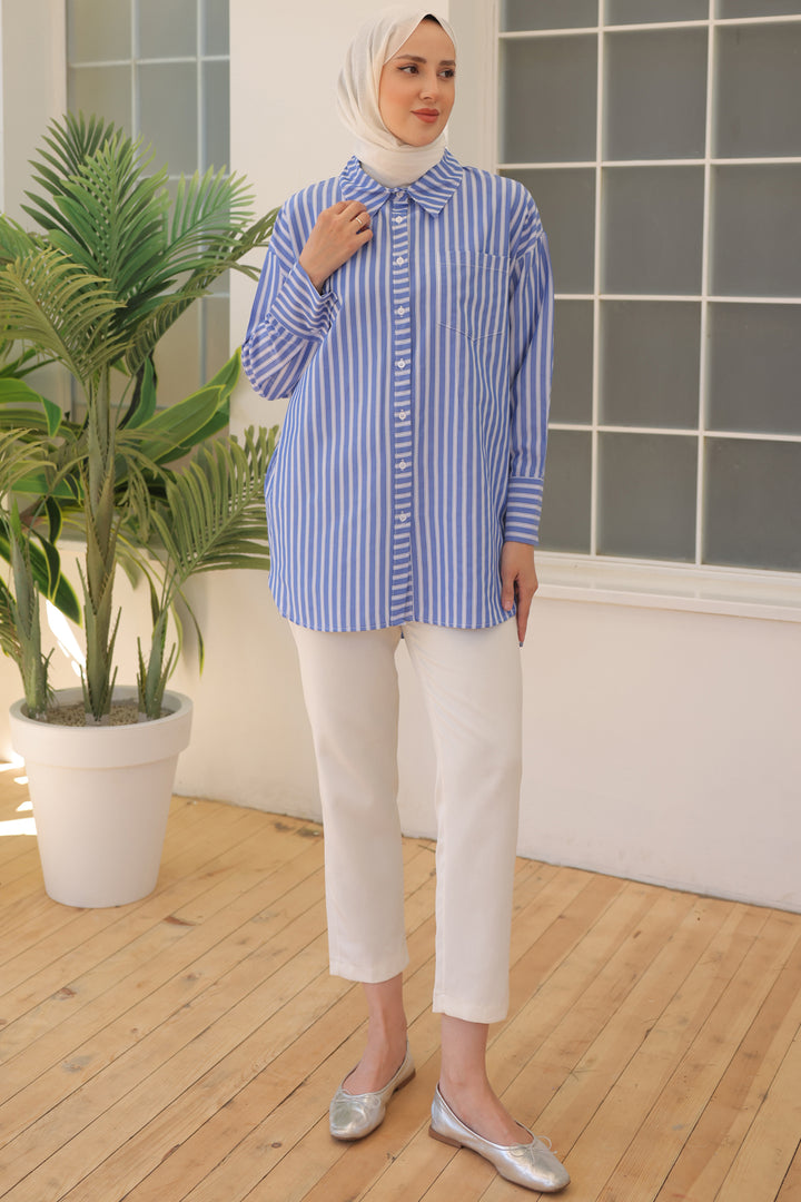BNG Women Striped Shirt Navy Blue - Clermont