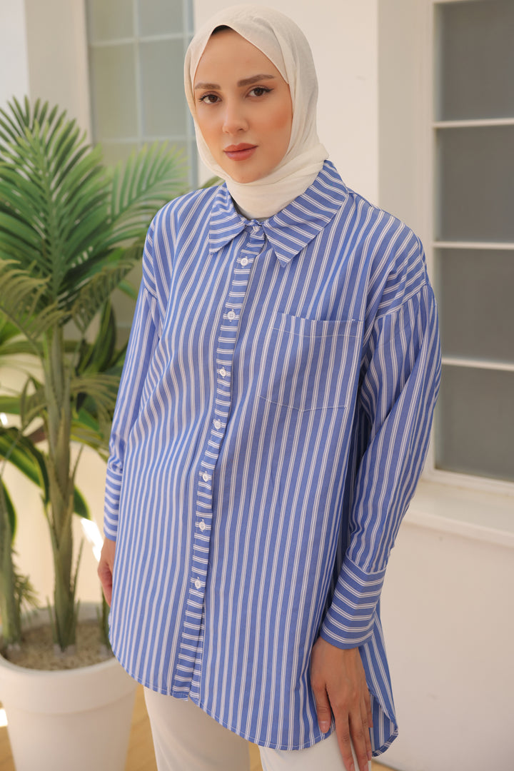 BNG Women Striped Shirt Navy Blue - Clermont