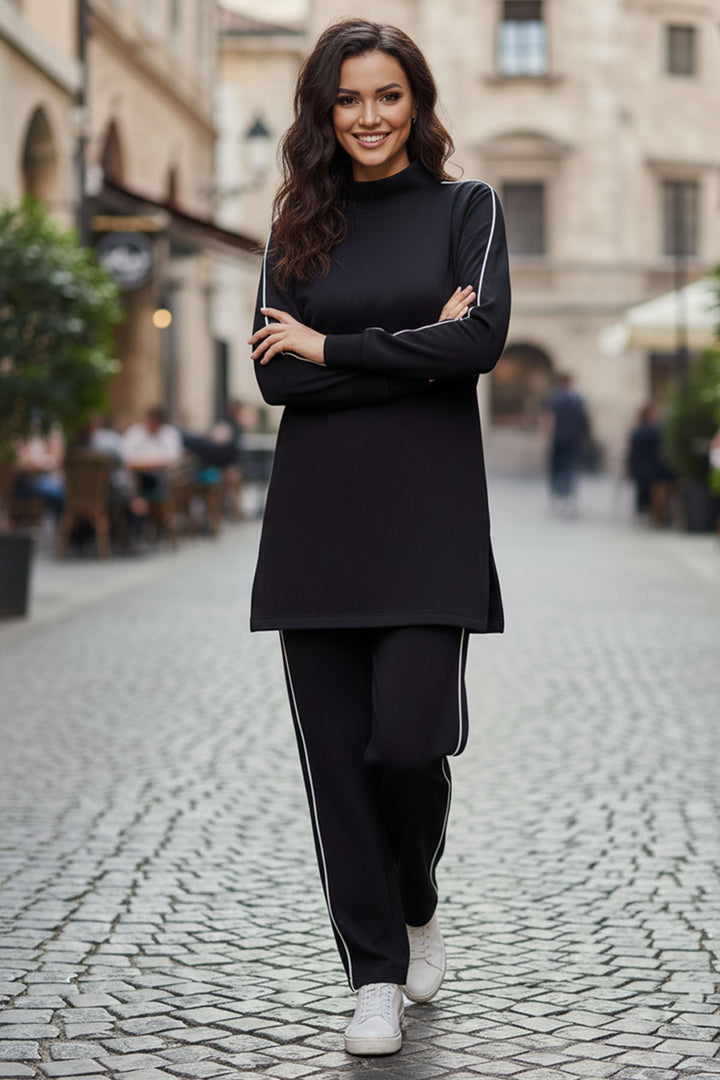 BNG Women Yanları Biyeli Oysho Takım B2011 Siyah - Ahlen