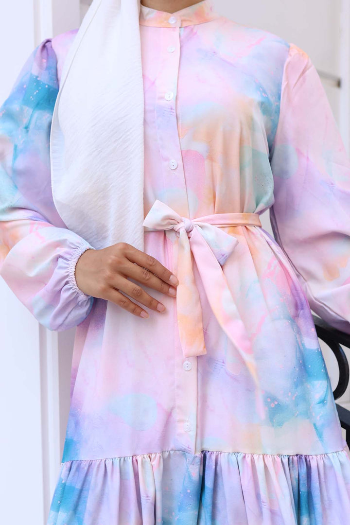 BNG Women Patterned Hijab Dress Powder 574 - Porterville