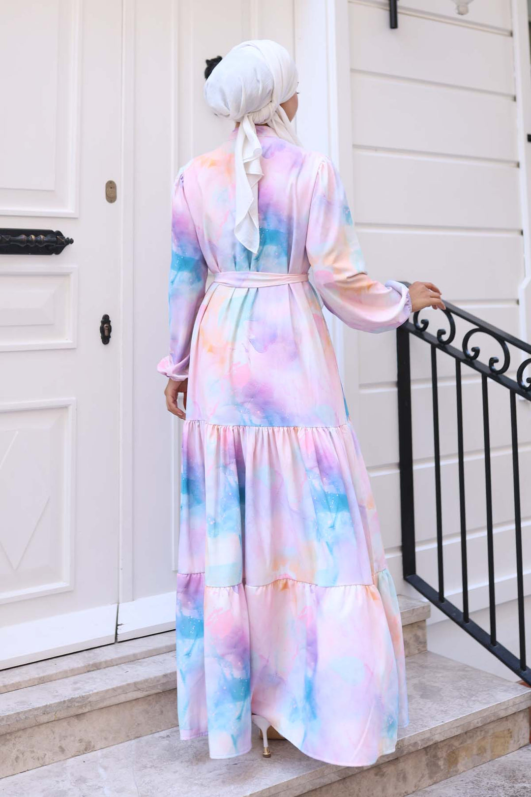 BNG Women Patterned Hijab Dress Powder 574 - Porterville