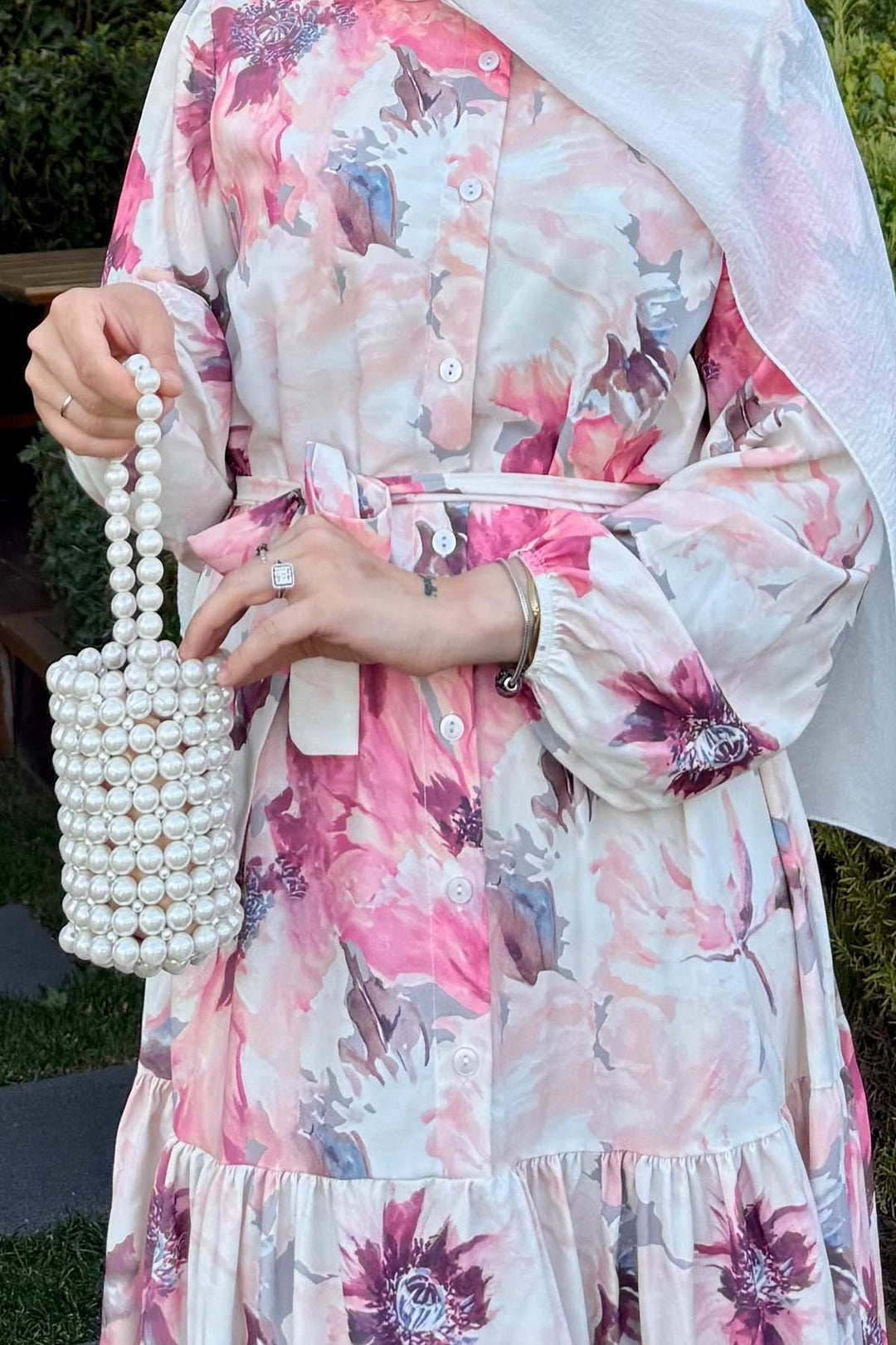 BNG Women Patterned Hijab Dress Rose Pink 572 - Gorinchem