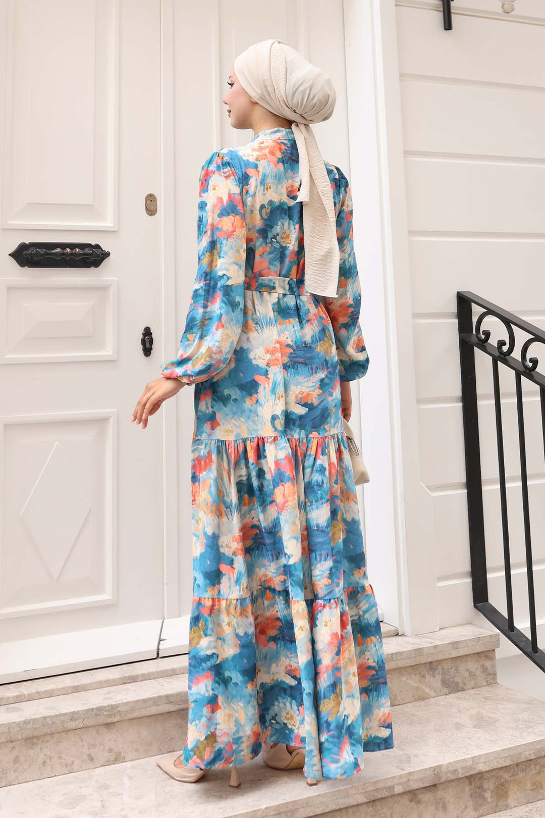 BNG Women Patterned Hijab Dress Indigo 575 - Ciudad Real