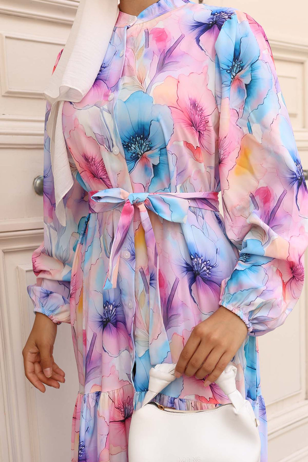 BNG Women Patterned Hijab Dress Blue 578 - Whangarei