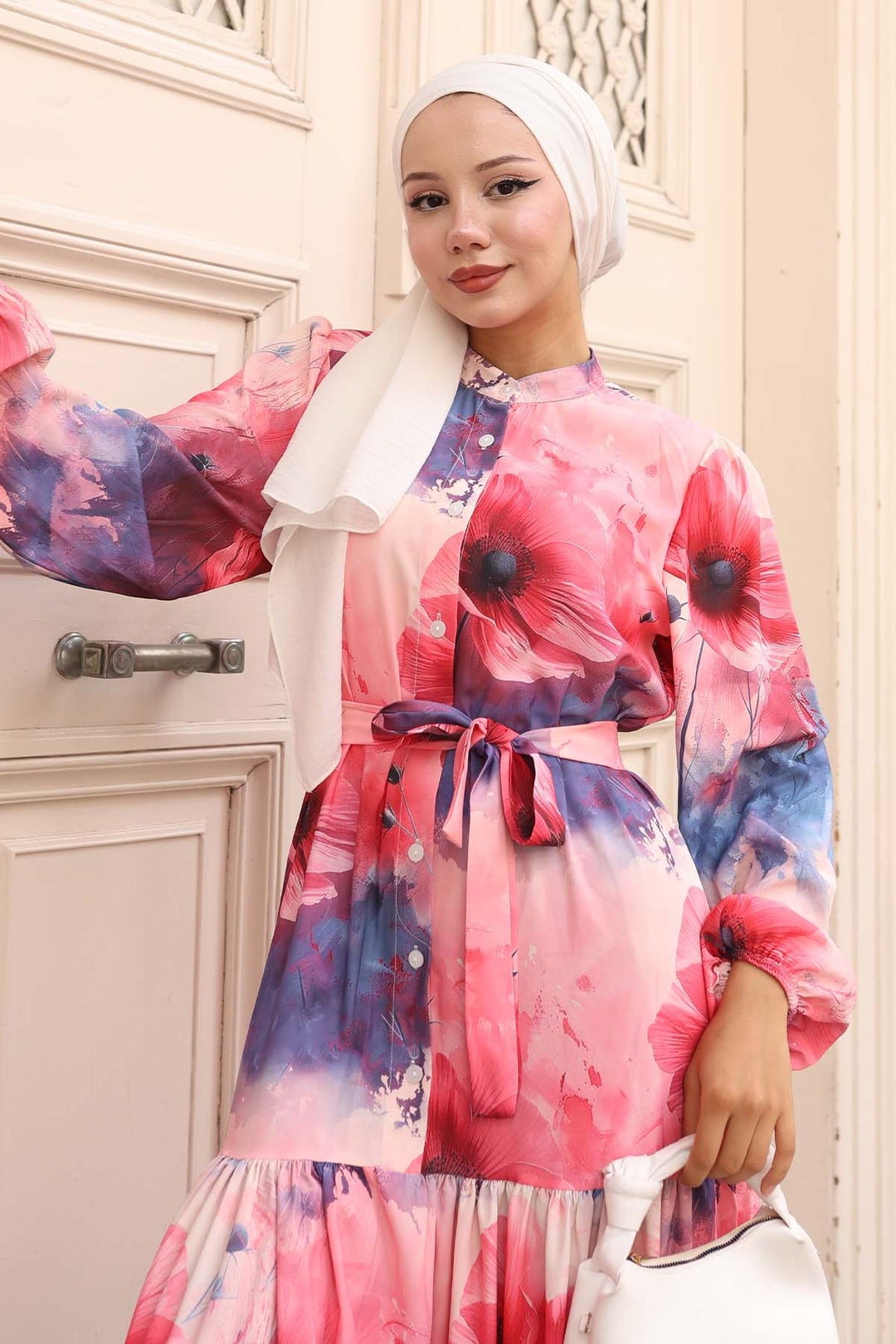 BNG Women Patterned Hijab Dress Fuchsia 580 - Warrington