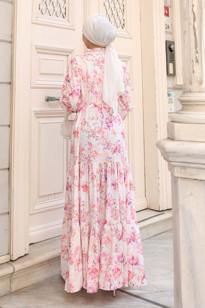 BNG Women Patterned Hijab Dress Pink 580 - Avilés