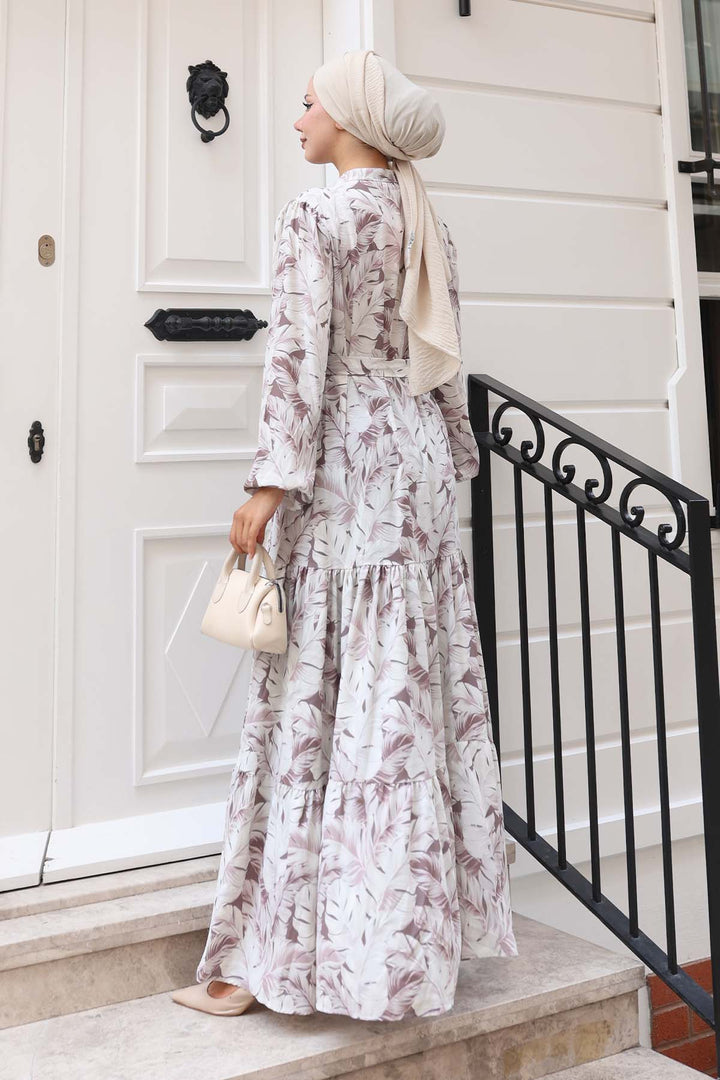 BNG Women Patterned Hijab Dress Mink 580 - Tecámac