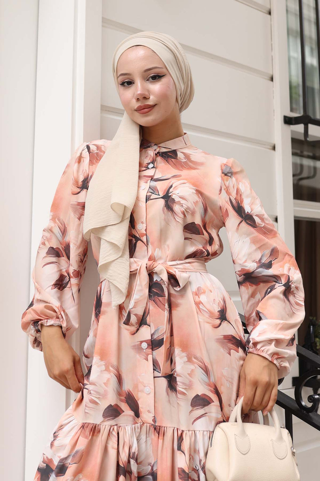 BNG Women Patterned Hijab Dress Terracotta 581 - Wesseling