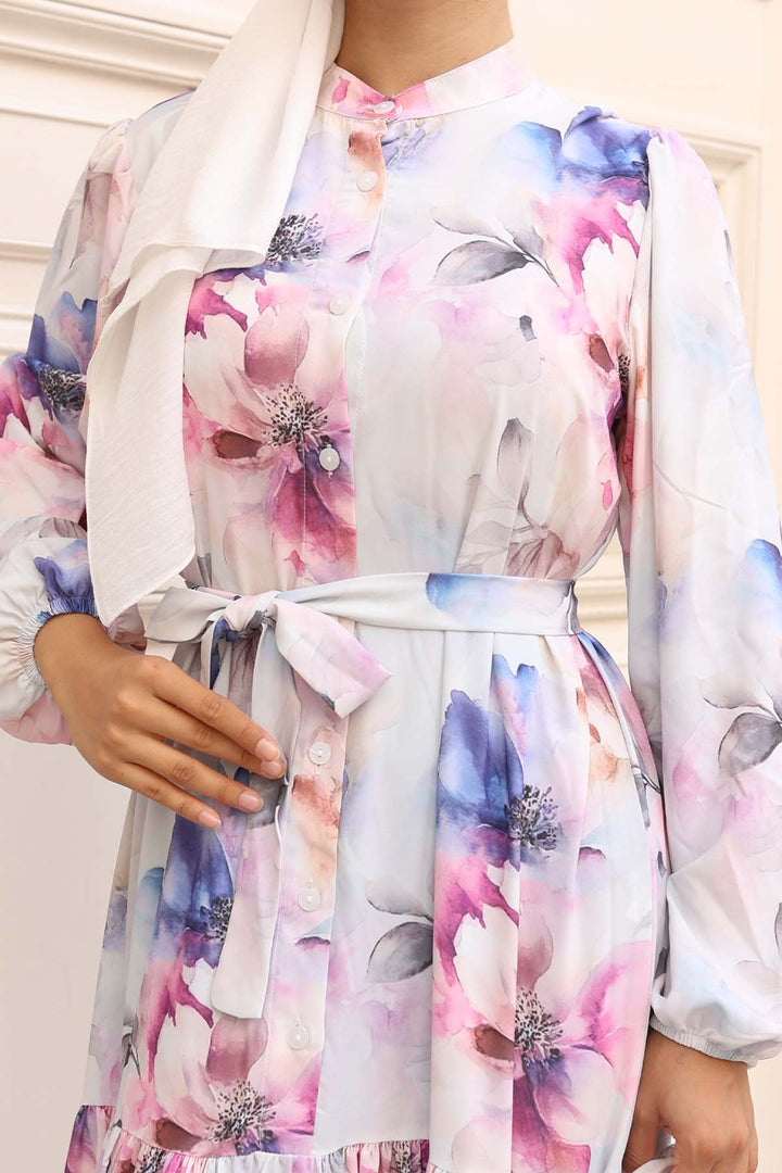 BNG Women Patterned Hijab Dress Lilac 585 - Bârlad