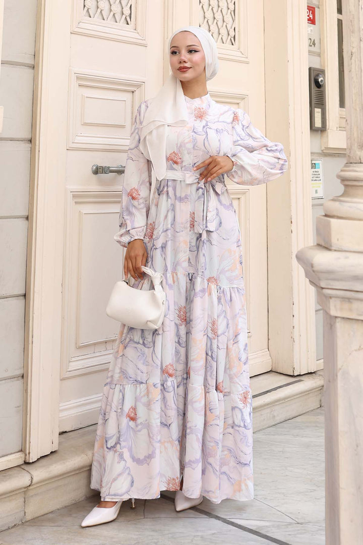 BNG Women Patterned Hijab Dress Stone Color 585 - Iguala de la Independencia