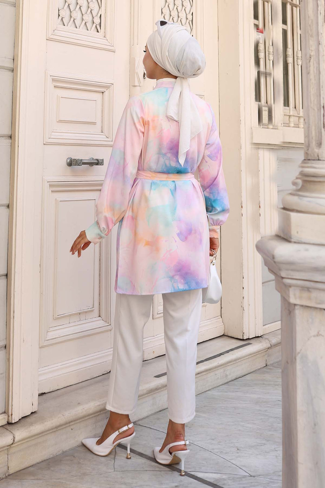 BNG Women Patterned Hijab Shirt Lilac 700 - Berriozábal