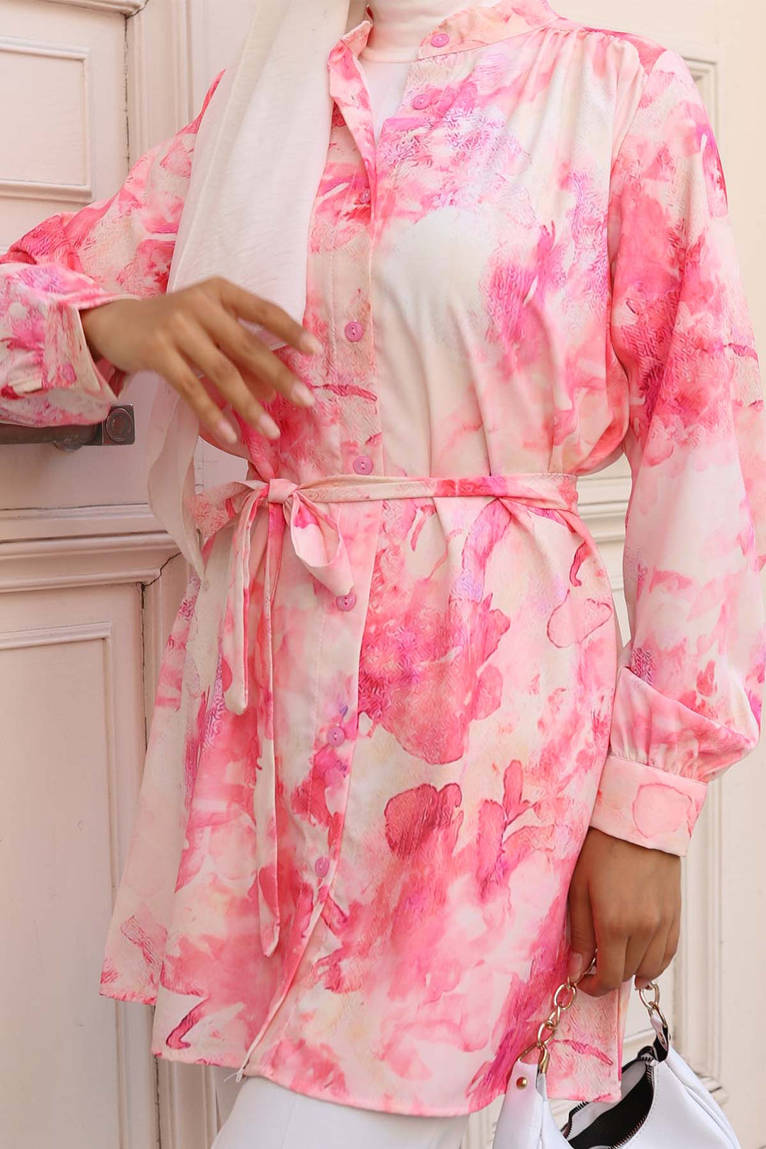 BNG Women Patterned Hijab Shirt Pink 700 - Wentzville