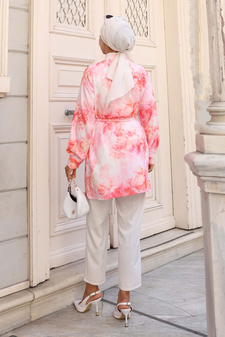 BNG Women Patterned Hijab Shirt Powder 700 - Portugalete