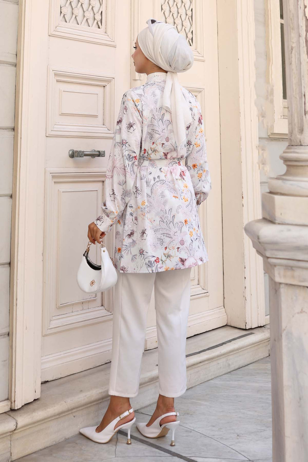 BNG Women Patterned Hijab Shirt Stone Color 701 - Tecomán