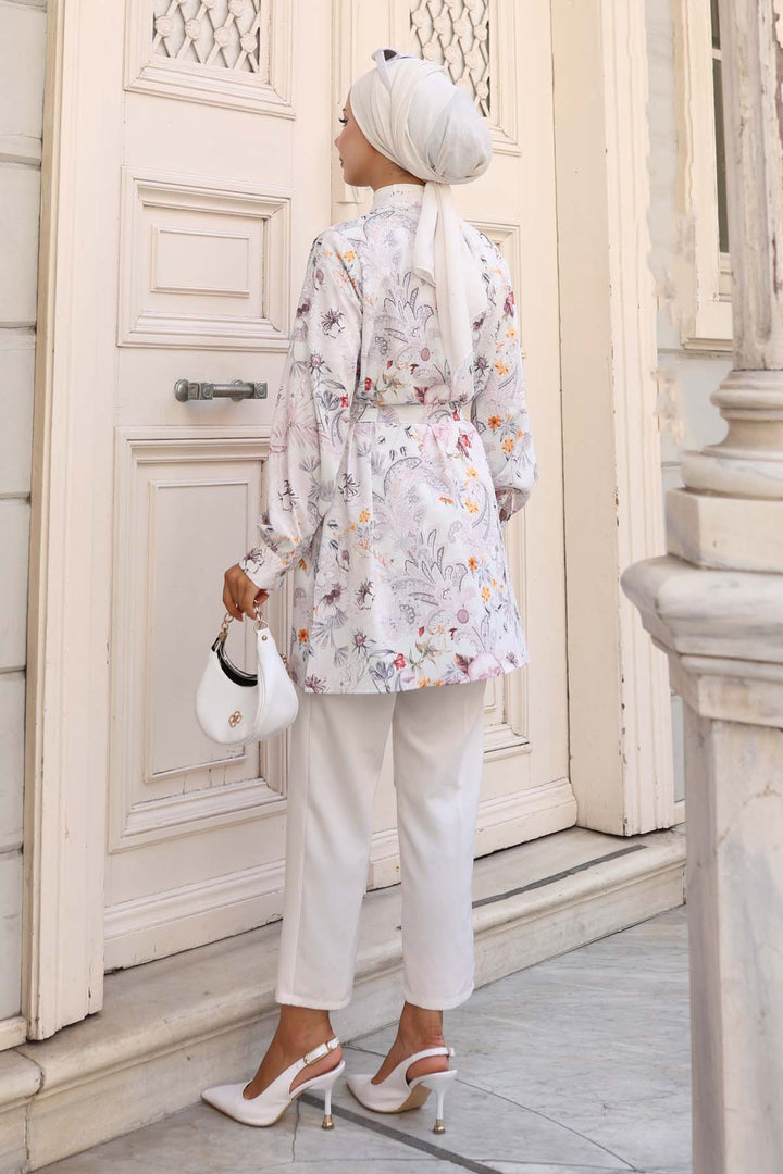 BNG Women Patterned Hijab Shirt Stone Color 701 - Tecomán