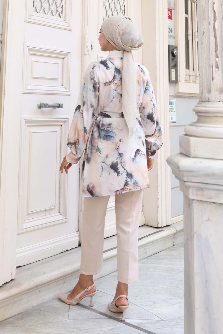 BNG Women Patterned Hijab Shirt Mink 701 - Monrovia