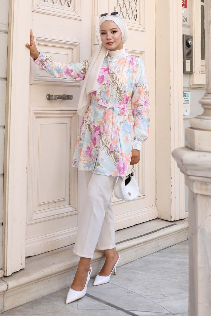 BNG Women Patterned Hijab Shirt Purple 702 - Elmshorn