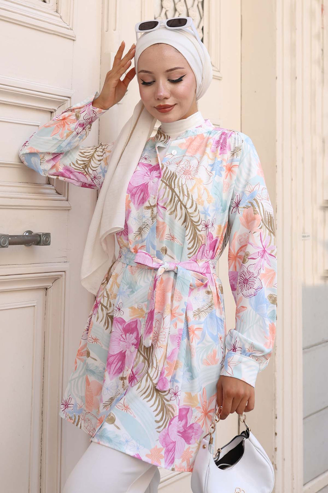 BNG Women Patterned Hijab Shirt Purple 702 - Elmshorn