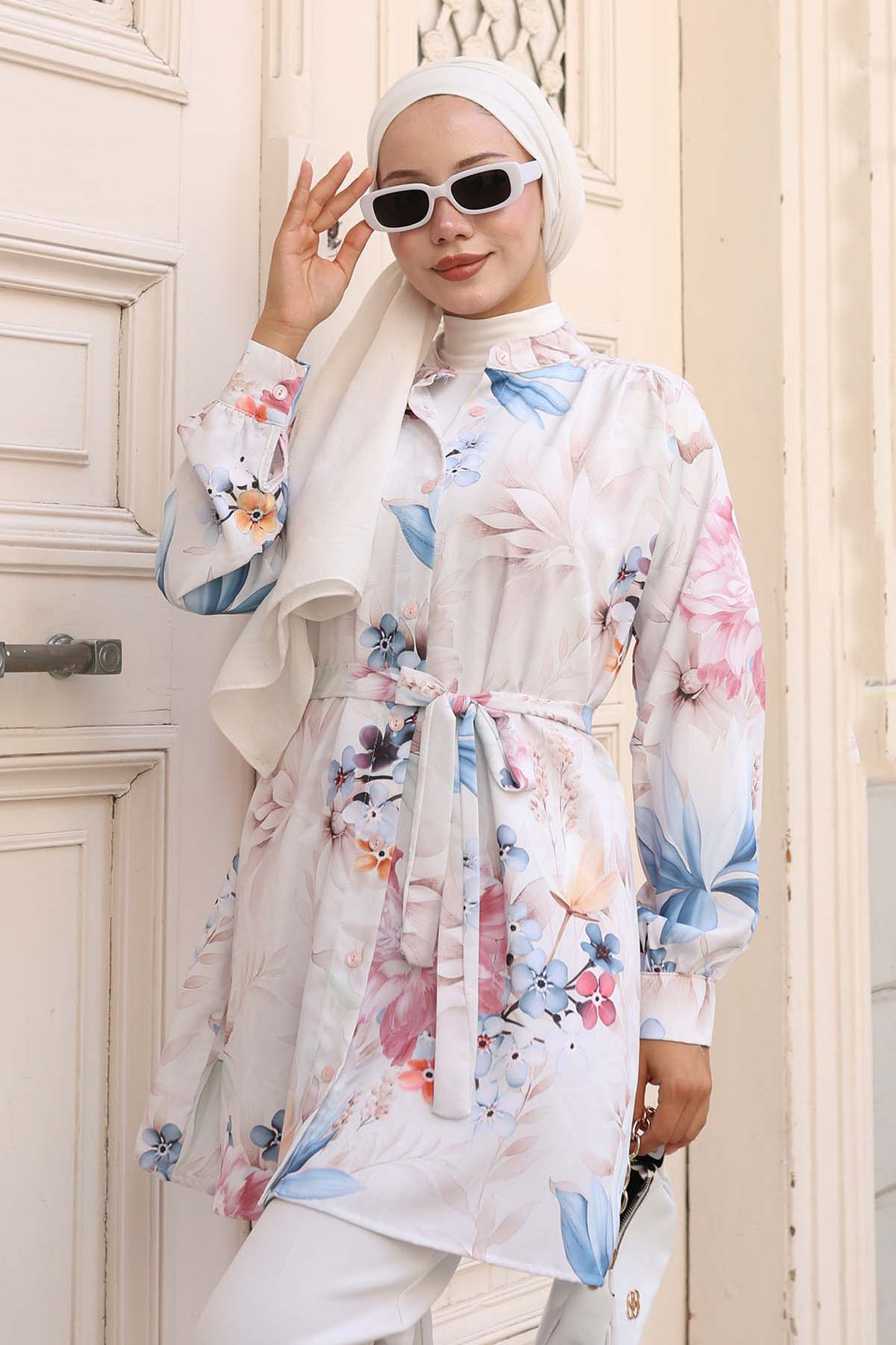 BNG Women Patterned Hijab Shirt Stone Color 702 - Palmerston North
