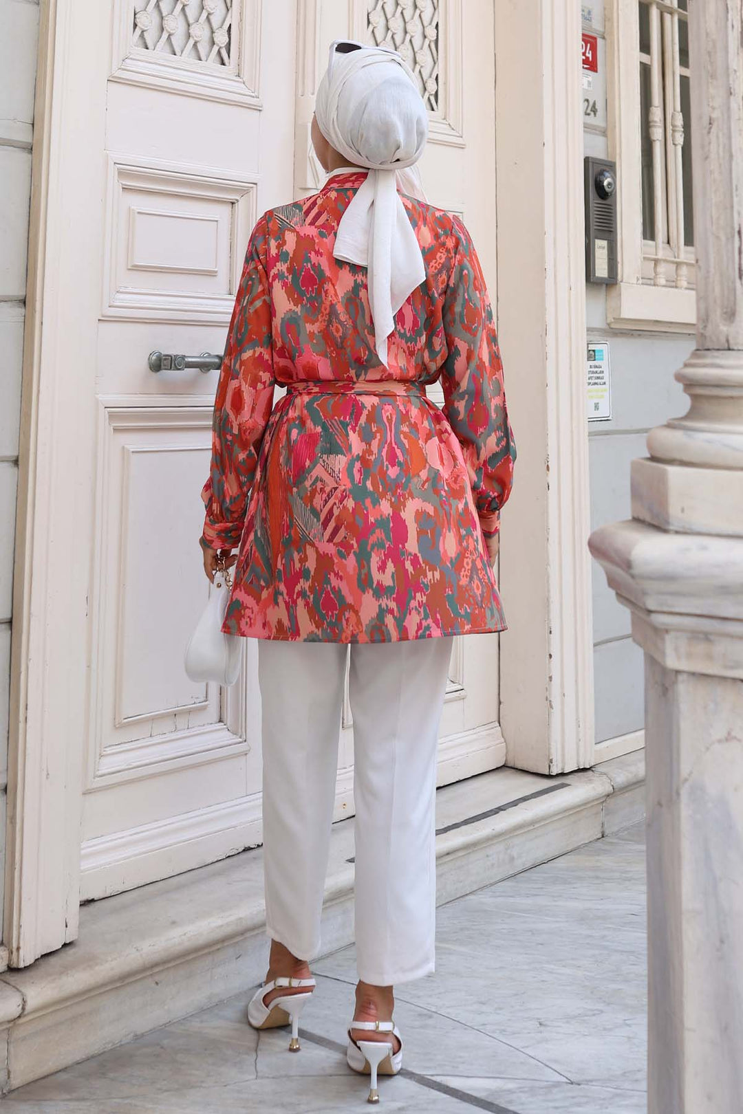 BNG Women Patterned Hijab Shirt Terracotta 704 - Xicotepec de Juárez