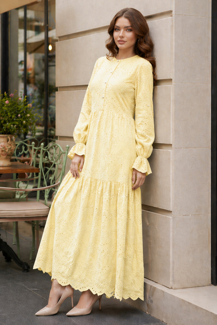 BNG Women Fisto Elbise B4469 Sarı - Strongsville